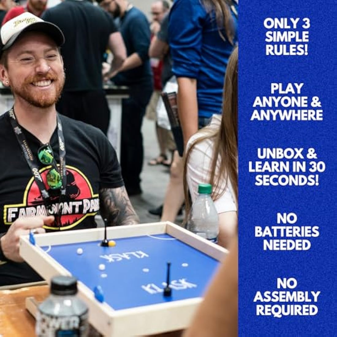 KLASK: The Magnetic Award-Winning Party Game of Skill - for Kids and Adults of All Ages That’s Half Foosball, Half Air Hockey