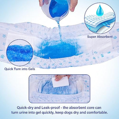 Pet Soft Disposable Dog Puppy Nappies Male - Super Absorbent Male Dog Incontinence Wraps