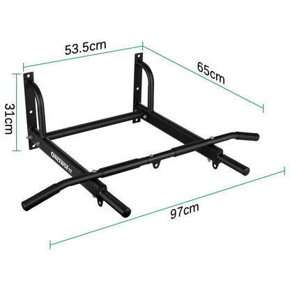 ONETWOFIT Pull Up Bar Wall Mounted Pull Up Bars Home Gym Chin Up Bar With More Stable 6-Hole Design Upper Body Workout Bar (Max Load 200kg)