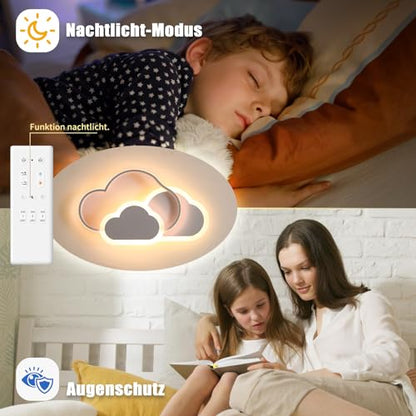 BLMYL 42W LED Ceiling Light, 52CM Creative Cloud Ceiling Lamp, Dimmable Remote Control 3000~6000K, Modern White Ceiling Lights, Used in Living Room,