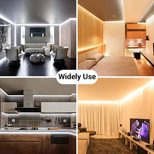 NOVOSTELLA 12M LED White Strip Lights, Dimmable 40ft 1344 LEDs, Tunable Warm White to Cool Daylight 3000K-6500K, with RF Remote Flexible LED Tape for Living Room Cabinet Bedroom Kitchen Ceiling, 24V