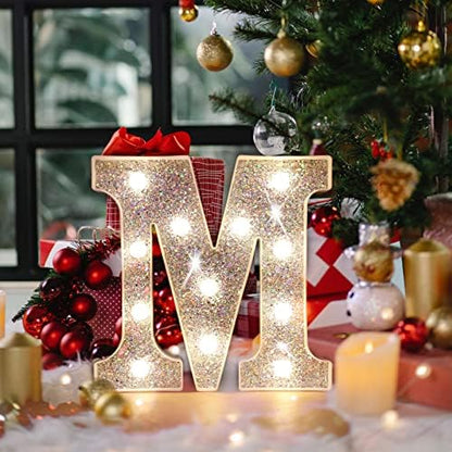 LED Marquee Letter Lights, Light Up Silver Letters for Bedroom Glitter Gifts for Teenage Girls Alphabet Letter Sign Battery Powered Night Light Birthday Party Wedding Home Decoration, Silver Letter O
