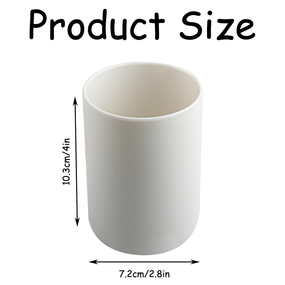 Rumyve White Toothbrush Holder,Unbreakable Reusable Drinking Cups,Plastic Water Cup 300ml for Adults Kids Drinking Travel