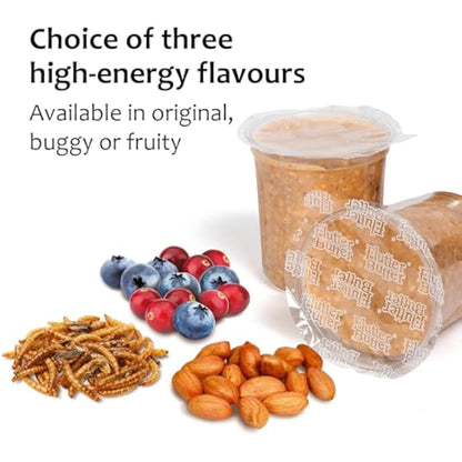 Peanut Butter for Birds - Jacobi Jayne Flutter Butter EcoRefills - Buggy Flavour Wild Bird Food - Ultra-Convenient Eco-Friendly Bird Feed - Pack of 12 Refills, Buggy