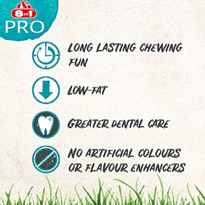 8in1 Pro Dental Twisted Sticks - healthy chew sticks for dogs for dental care, 10 pieces (pack of 1)