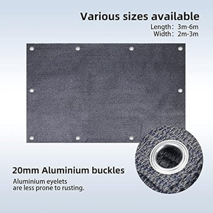 FoundGo Awning Carpet with Eyelets [280g/m² HDPE] Outdoor Camping Carpet Breathable Awning Flooring including Carrying Bag 8x pegs & Clothesline