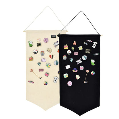 Winmany Wall Hanging Brooch Jewelry Storage Case Canvas Display Stand Enamel Pin Display Banner Holder Earrings Necklace Glitter Pin Collection