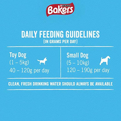 Bakers Meaty Meals Adult Small Dry Dog Food Beef 1kg (Pack of 4)