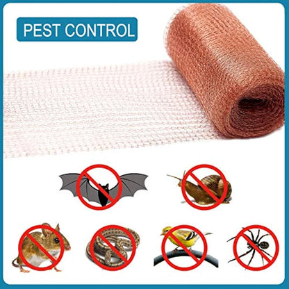 Pure Copper Mesh Rodent Pest Control, 20 Feet Fine Wire Mesh Roll for Mouse Hole Filler, Rat Snail Slug Deterrent & Trap for Indoors, Garden