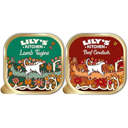 Lily’s Kitchen Dog Food Wet Trays - 36 x 150g Multipack - Made with Natural Ingredients - 24 x Beef Goulash, 12 x Lamb Tagine