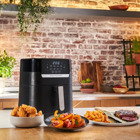 Tefal Easy Fry Precision 2-in-1 Digital Air Fryer and Grill 4.2 Litre Capacity 8 Programs inc Dehydrator Black EY5058, 1550W