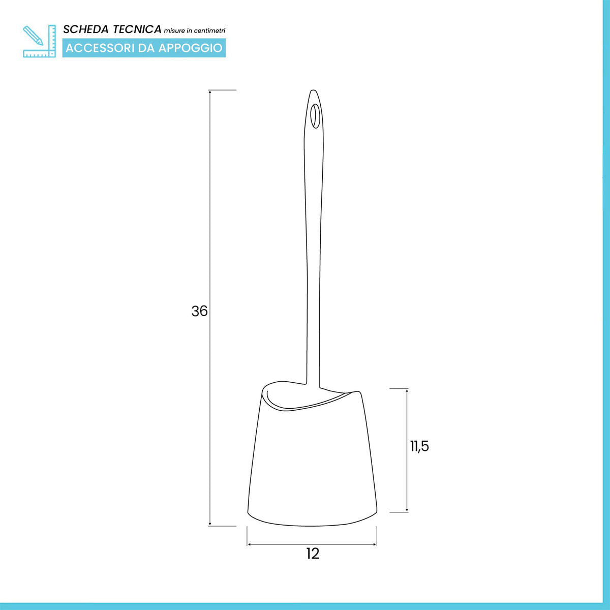 TATAY Toilet Brush Durable Materials Multiple Bathroom Brush Colors