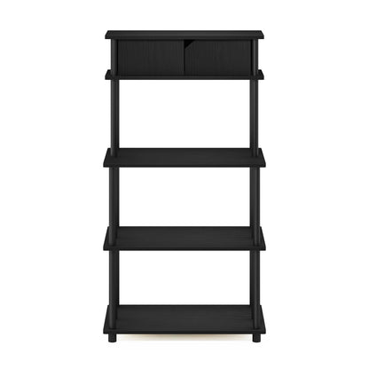 Furinno TURN-N-TUBE Printer Stand with Storage, 5-Tier Large Printer Stand, Standing Printer Table with Top Cabinet, for CPU, Office Supplies