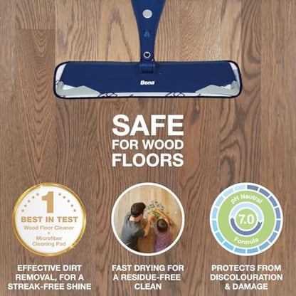 Bona Premium Spray Mop Cartridge, Wood Floor Cleaner, for Varnished or Hard Waxed Wood Floors, 850ml