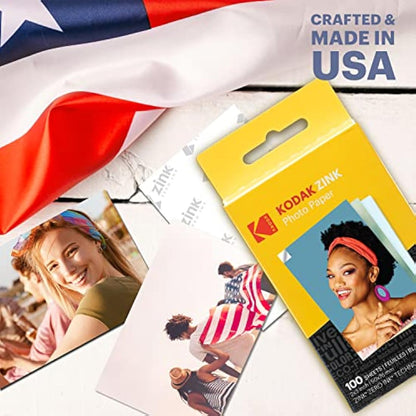 KODAK 2x3" Premium Zink Photo Paper (100 Sheets) - Compatible with KODAK Cameras & Printers, White