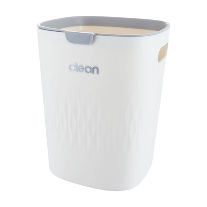 ASelected Trash Bin 10 L Kitchen Trash Can Pressure Rings Design Cream White Square Trash Can For Kitchen,Bathroom Office Living