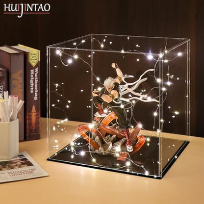 HUIJINTAO Clear Acrylic Display Case Countertop Box Cube Organizer Stand Dustproof Protection Showcase for Action Figures/Toys/Collectibles(9x9x9inch;23x23x23cm)