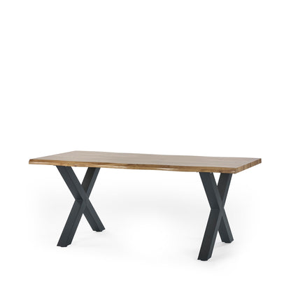 Julian Bowen Harvey Dining Table for 6, Brown - H75 x W180 x D90cm