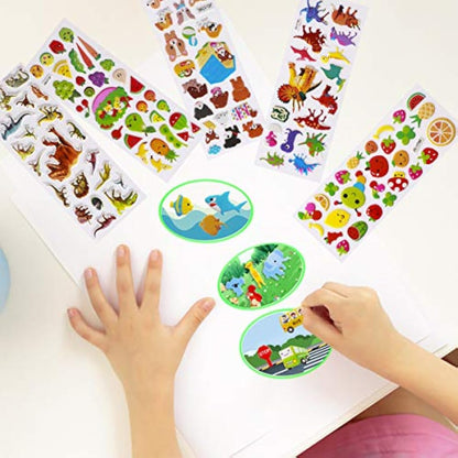 Meafeng 3D Stickers for Kids Toddlers Vivid Puffy Kids Stickers 24 Different Sheets Over 550, Coloured 3D Stickers for Boys Girls Teachers as Reward, Gift, Craft Scrapbooking
