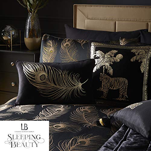 Laurence Llewelyn-Bowen - Dandy - Jacquard Woven Duvet Cover Set - Double Bed Size in Black & Gold