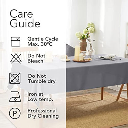 Deconovo Home Decorative Oxford Wipeable Tablecloth Rectangle Water Resistant Tablecloth for Chipboard Table 140x240cm(55x95in)(55x95in) Grey