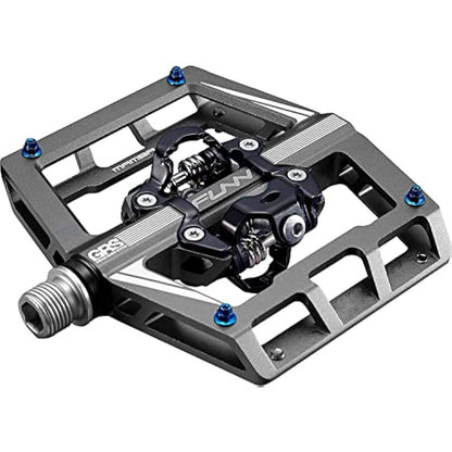Funn Mamba Mountain Bike Clipless Pedals, Double Sided Clip Wide Platform MTB Pedals, Compatible with SPD Cleats, 9/16-Inch CrMo Axle Bicycle Pedals for MTB/BMX/Gravel Cycling