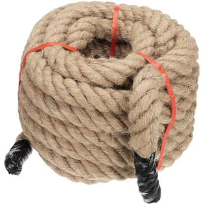PATIKIL 1-1/2" x 50 Ft Twisted Manila Rope - Natural Thick Jute Rope for Docks, Railings, Bundling, Craft, Tug of War, and Decorating