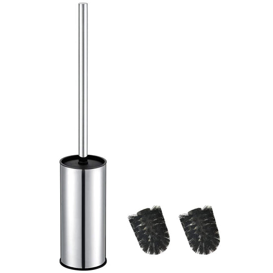 BGL Toilet Brush Holder Chrome, Stainless Steel Chrome Round Freestanding Toilet Bowl Brush and Holder for Bathroom (chrome)