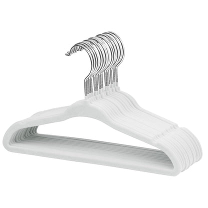 ManGotree 11" Baby Velvet Hangers Non-Slip Kids Hangers 15 Pack White