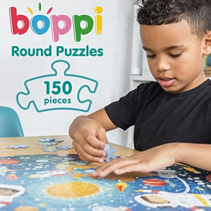 Boppi puzzles for 5+ year olds / 150 Piece Round Circle Jigsaw Puzzles for Kids Aged 5-8 Made with 100% Recycled Card – Dinosaur