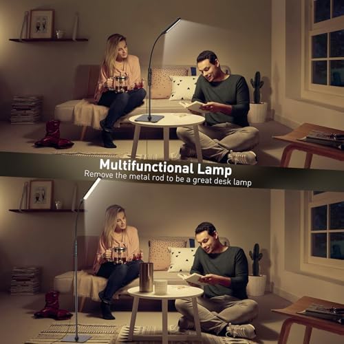Mojimdo LED Floor Lamp with Remote, Touch Control Bright Floor Lamps, Dimmable 3 Color Modes&10 Brightness Standing Lamp, Gooseneck Reading Lamp for Living Room Bedroom Office-USB Adapter Included