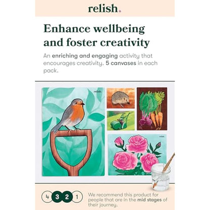 Relish - Dementia Aquapaints Activities - Pack of 5 Reusable Water Painting Toys, Garden Wonders, Alzheimer’s Products & Gifts for Elderly/Seniors