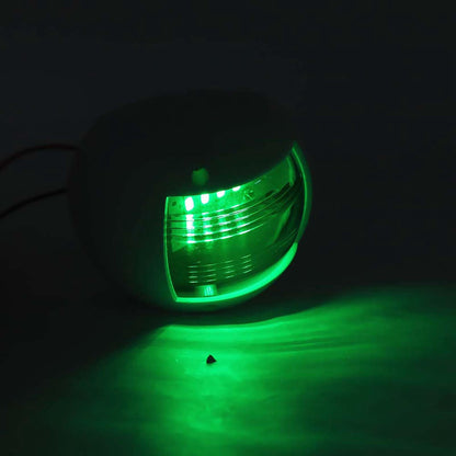 Qiilu Navigation Lights 1 Pair of IP66 Warning Lamp Spherical Red Green LED Waterproof Boat Marine Yacht Navigation Light DC12V-24V 3W (White)