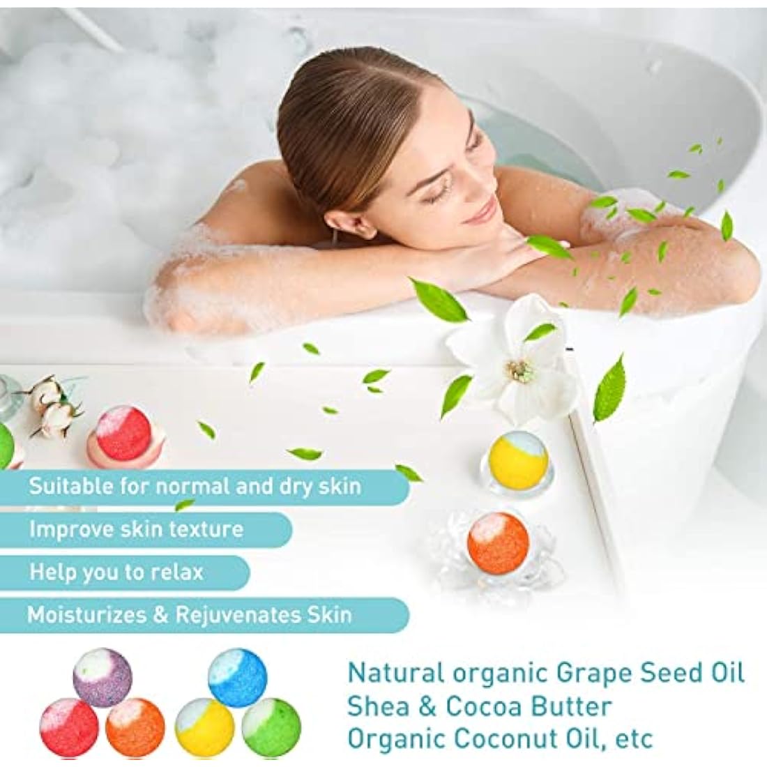 30 Pcs Bath Bomb Natural Organic Mini Bath Bombs, Handmade with Rich Fizz - Best Birthday Gift for Kids/Women/Men, Mother's Day
