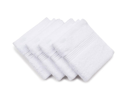Gözze - New York Faceloths, Set of 4, Soft and Absorbent, 100% Cotton, 30 x 30 cm - White