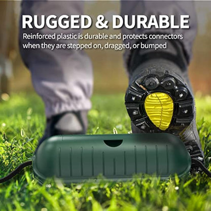 Yarns - Waterproof Outdoor Housing (IP44) for Securing Extension Connections, Weatherproof Protective Box for Cable Extension, Perfect for Outdoor, Decoration, Gardening, etc., Set of 2