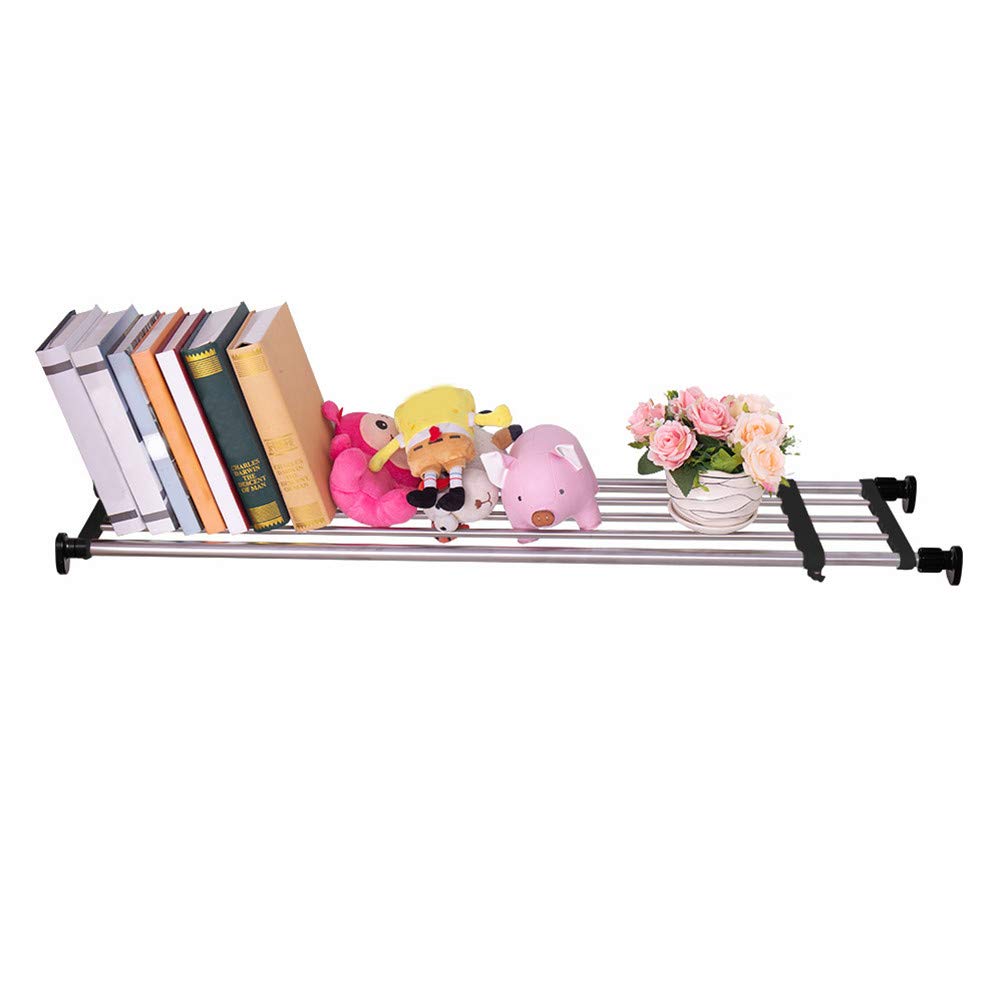 Hershii Expandable Closet Tension Shelf Rod Adjustable Metal Storage Rack Cabinet Organizer DIY Divider Separator Shelves for Wardrobe Cupboard