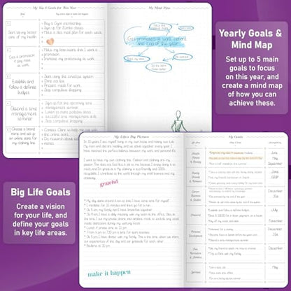 GoGirl Weekly Schedule Planner – Hourly Work & Life Planner with Time Slots – Vertical Agenda Organizer for Daily Productivity, A5 (Purple)