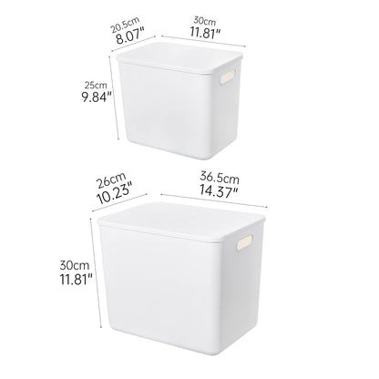 Yangyangyu Plastic Storage Baskets Bins Boxes With Lids,Organizing Container White Storage Organizer Bins For Shelves Drawers Desktop Playroom