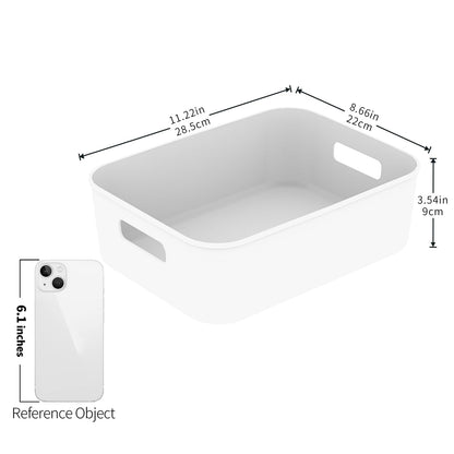 Cetomo 5L*4 Storage Basket, Plastic Open Storage Box, Containers for Shelves, Organizers with Handles for Office, Countertops, Cabinets, PP, BPA Free