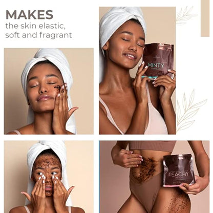 COCOSOLIS Luxury Coffee Scrub | Luxurious Box With 4 Natural, Organic Scrubs for Your Face & Body| Smoothes Skin Imperfections| Intensely Hydrates and Nourishes | Leaves The Skin Elastic (280g/9.8 OZ)