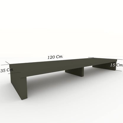 Henor Wooden Double TV Riser 120 x 35 x 15 cm Graphite Matte Support + 100 kg.
