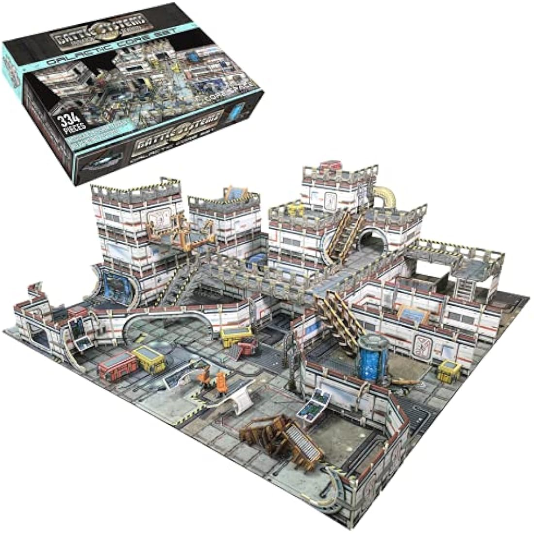 Battle Systems Sci-Fi Terrain - 28mm Modular 3D Space Terrain - Perfect for Wargaming and Roleplaying Tabletop Games - Full Colour Printed 3D Multi Level Building Models (Galactic Core Set)