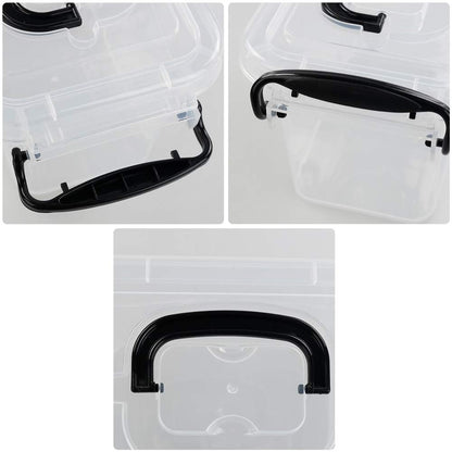 Bringer Set of 6 Mini Plastic Storage Box, 1.5 L Clear Tiny Latch Box, F