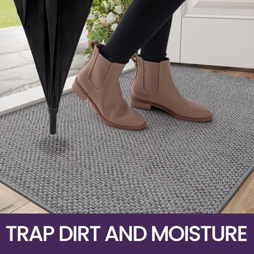 DEXI Door Matts Indoor 92 x 142 cm, Dirt Trapper Doormats Inside with Non Slip Rubber Backing, Low Profile Absorbent Entrance Mat for Muddy Shoes and