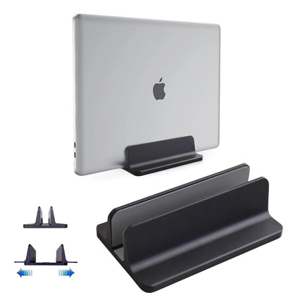 Willdone Vertical Laptop Stand, Aluminium Adjustable Notebook Stand, Space Saving Holder for MacBook Pro/Air, iPad, Samsung, Huawei, Surface, Dell