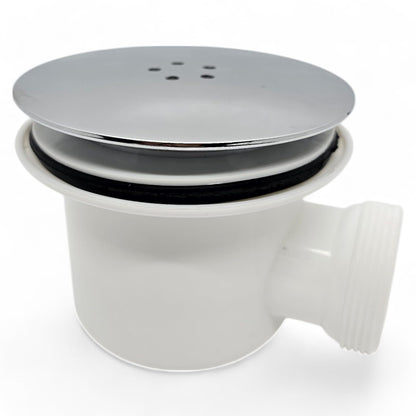 Duraplast UK™ 90mm Universal Shower Waste Replacement - Chrome Finish Shower Plug Hole Cover with 115mm Diameter and Removable Hair Catcher