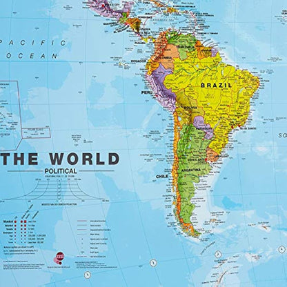 Maps International - World Map - Updated 2025 - Front Sheet Lamination - 118.9cm (w) x 84.1cm (h)