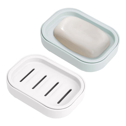 2Pcs Soap Dish, Portable Shower Soap Box, Plastic Draining Soaps Dishes, Non-slip Soaps Holder, Easy Cleaning, Suitable for Bathroom and Travel