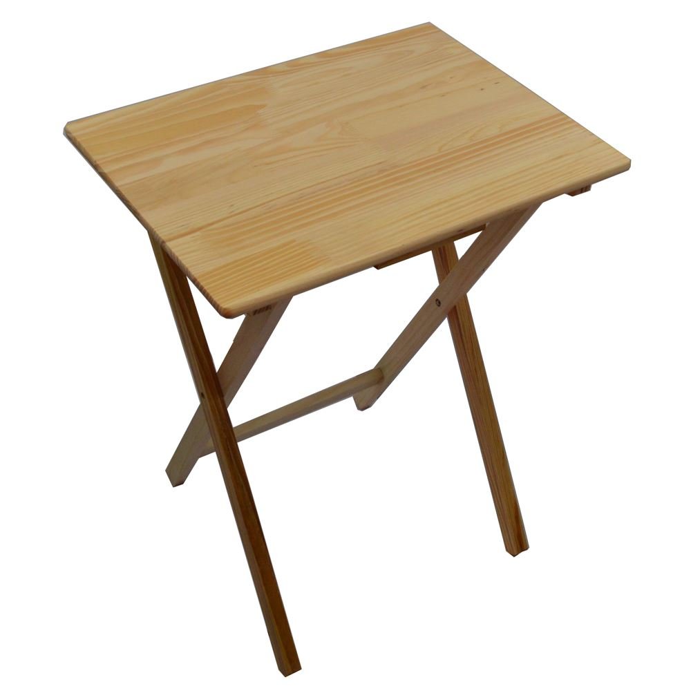 Home Vida Folding Wooden TV Dinner Laptop Snack Table, Natural